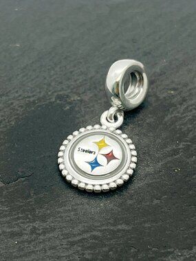 Pandora Pittsburgh Steelers Football Exclusive Dangle Charm Sterling Silver